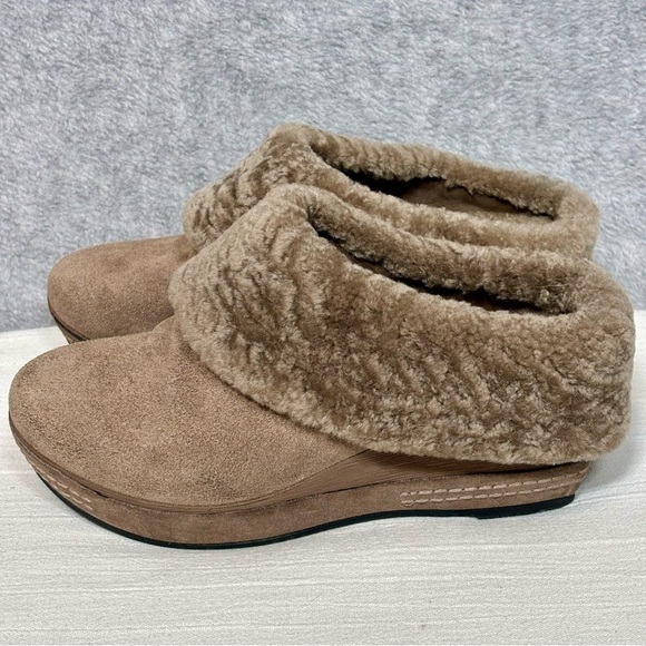 Antelope N08 Toppa Furry Slip-On Wedge/Clog-Taupe-Women Size EU 38, U.S. 7 - Picture 4 of 10